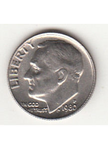 1980 - 10 Cents (Dime) Rame-nickel Dollaro Stati Uniti Roosevelt  Dime FDC